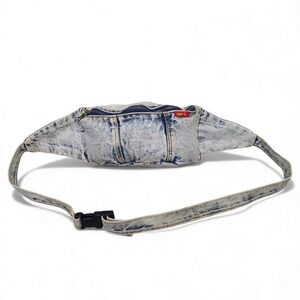 apri Acid Wash Denim Fanny Pack Waist Bag Blue Jeans Belt Bag